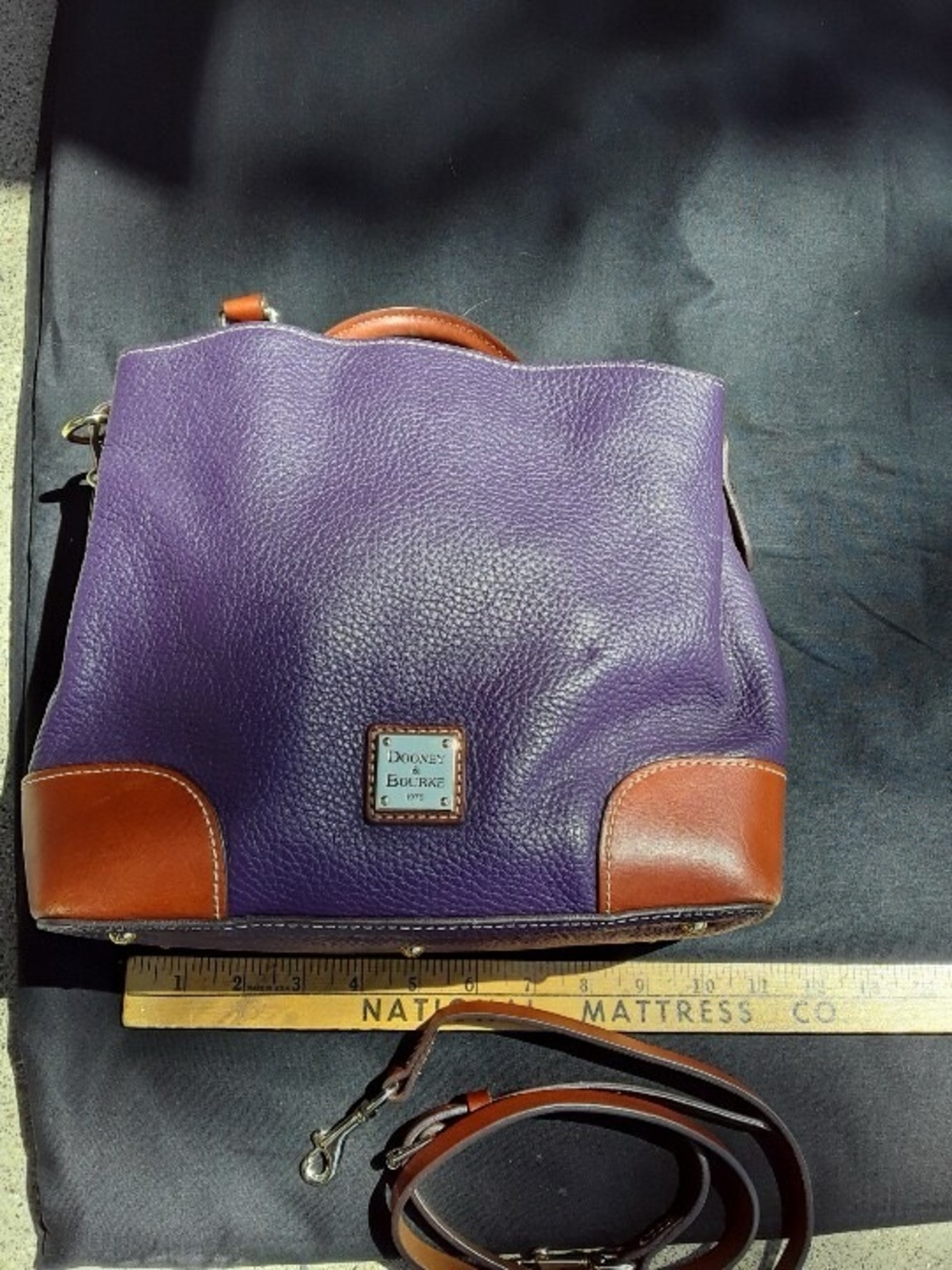 RARE 💜 Amethyst Dooney & Bourke Pebble Leather Brenna Bag crossbody satchel
